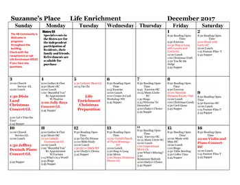 Activity Calendar of King-Bruwaert House, Assisted Living, Nursing Home, Independent Living, CCRC, Burr Ridge, IL 5