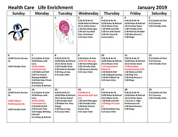 Activity Calendar of King-Bruwaert House, Assisted Living, Nursing Home, Independent Living, CCRC, Burr Ridge, IL 7