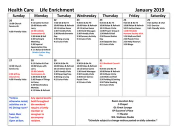 Activity Calendar of King-Bruwaert House, Assisted Living, Nursing Home, Independent Living, CCRC, Burr Ridge, IL 8