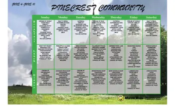 Activity Calendar of Pinecrest Community, Assisted Living, Nursing Home, Independent Living, CCRC, Mount Morris, IL 1
