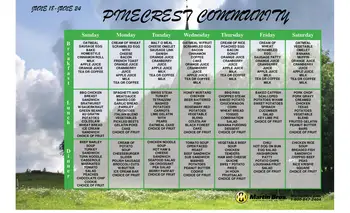 Activity Calendar of Pinecrest Community, Assisted Living, Nursing Home, Independent Living, CCRC, Mount Morris, IL 2