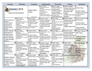 Activity Calendar of Pinecrest Community, Assisted Living, Nursing Home, Independent Living, CCRC, Mount Morris, IL 7
