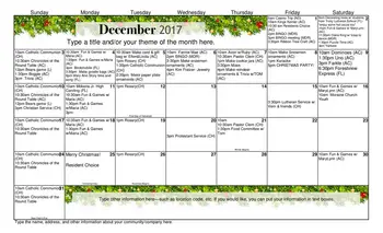 Activity Calendar of Tinley Court, Assisted Living, Nursing Home, Independent Living, CCRC, Tinley Park, IL 1