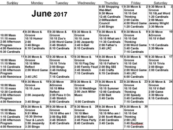 Activity Calendar of The Esquiline, Assisted Living, Nursing Home, Independent Living, CCRC, Belleville, IL 10