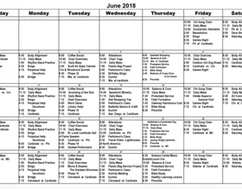 Activity Calendar of The Esquiline, Assisted Living, Nursing Home, Independent Living, CCRC, Belleville, IL 6