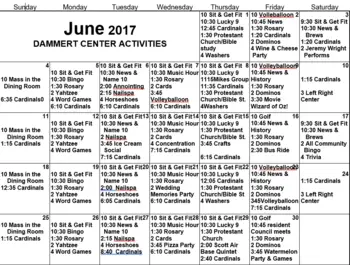 Activity Calendar of The Esquiline, Assisted Living, Nursing Home, Independent Living, CCRC, Belleville, IL 8