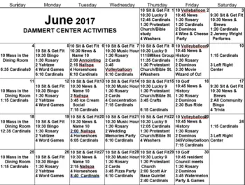 Activity Calendar of The Esquiline, Assisted Living, Nursing Home, Independent Living, CCRC, Belleville, IL 9