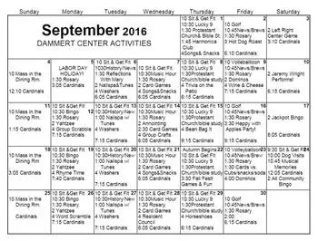Activity Calendar of The Esquiline, Assisted Living, Nursing Home, Independent Living, CCRC, Belleville, IL 12