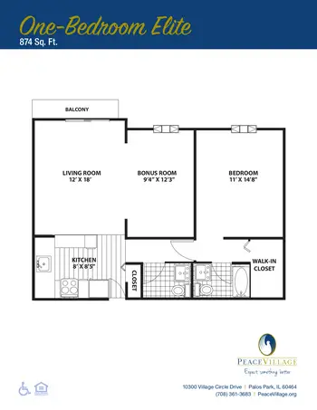 Floorplan of Peace Village, Assisted Living, Nursing Home, Independent Living, CCRC, Palos Park, IL 9