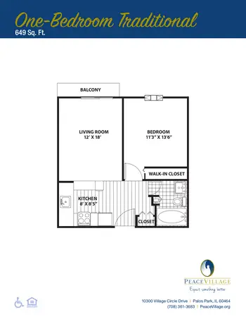 Floorplan of Peace Village, Assisted Living, Nursing Home, Independent Living, CCRC, Palos Park, IL 10