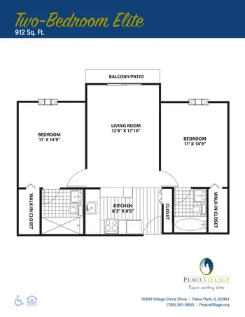 Floorplan of Peace Village, Assisted Living, Nursing Home, Independent Living, CCRC, Palos Park, IL 11