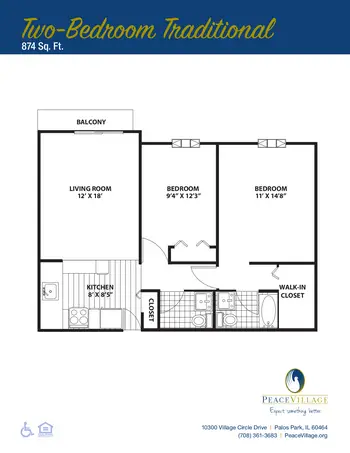 Floorplan of Peace Village, Assisted Living, Nursing Home, Independent Living, CCRC, Palos Park, IL 12