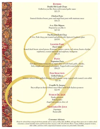 Dining menu of The Garlands, Assisted Living, Nursing Home, Independent Living, CCRC, Barrington, IL 3