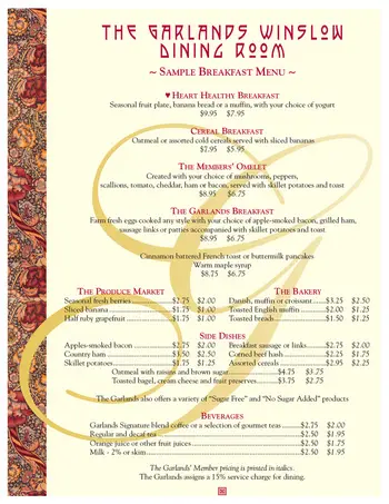 Dining menu of The Garlands, Assisted Living, Nursing Home, Independent Living, CCRC, Barrington, IL 4