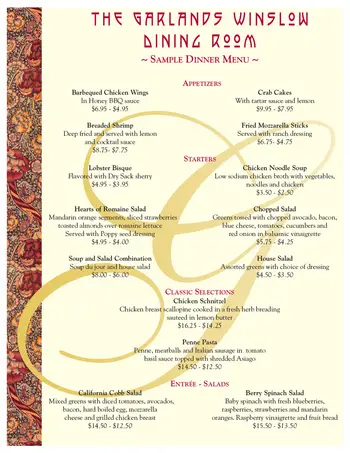 Dining menu of The Garlands, Assisted Living, Nursing Home, Independent Living, CCRC, Barrington, IL 5