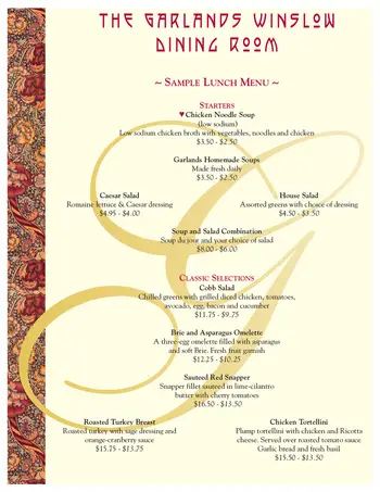 Dining menu of The Garlands, Assisted Living, Nursing Home, Independent Living, CCRC, Barrington, IL 7