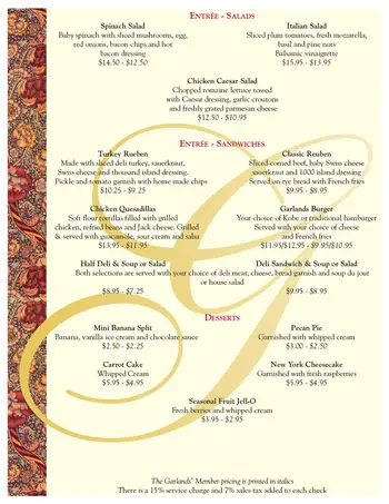 Dining menu of The Garlands, Assisted Living, Nursing Home, Independent Living, CCRC, Barrington, IL 8