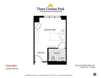 Floorplan of Three Crowns Park, Assisted Living, Nursing Home, Independent Living, CCRC, Evanston, IL 2