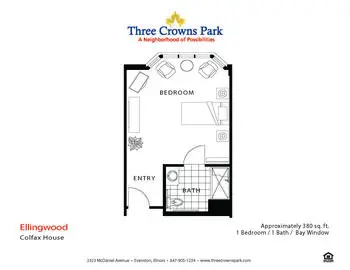 Floorplan of Three Crowns Park, Assisted Living, Nursing Home, Independent Living, CCRC, Evanston, IL 9