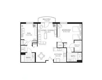 Floorplan of Three Crowns Park, Assisted Living, Nursing Home, Independent Living, CCRC, Evanston, IL 6