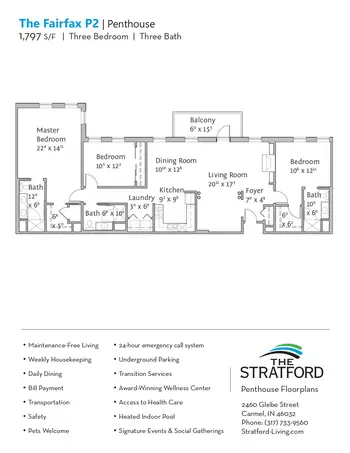 Floorplan of The Stratford, Assisted Living, Nursing Home, Independent Living, CCRC, Carmel, IN 9