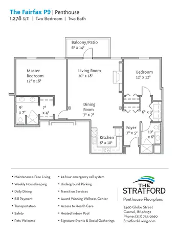 Floorplan of The Stratford, Assisted Living, Nursing Home, Independent Living, CCRC, Carmel, IN 13