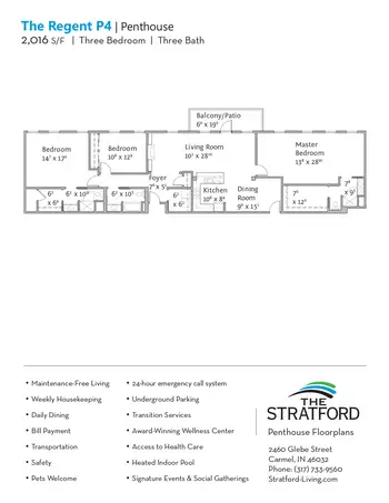 Floorplan of The Stratford, Assisted Living, Nursing Home, Independent Living, CCRC, Carmel, IN 17