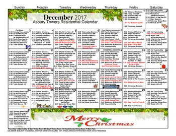 Activity Calendar of Asbury Towers, Assisted Living, Nursing Home, Independent Living, CCRC, Greencastle, IN 2