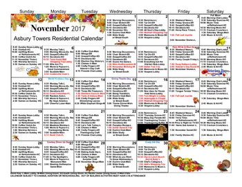 Activity Calendar of Asbury Towers, Assisted Living, Nursing Home, Independent Living, CCRC, Greencastle, IN 3