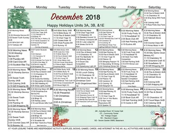 Activity Calendar of Compass Park, Assisted Living, Nursing Home, Independent Living, CCRC, Franklin, IN 15