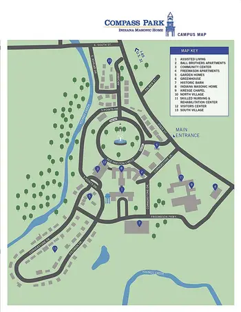 Campus Map of Compass Park, Assisted Living, Nursing Home, Independent Living, CCRC, Franklin, IN 2