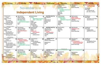 Activity Calendar of Greenwood Village South, Assisted Living, Nursing Home, Independent Living, CCRC, Greenwood, IN 6
