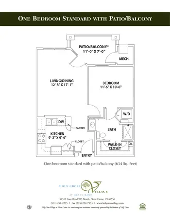 Floorplan of Holy Cross Village, Assisted Living, Nursing Home, Independent Living, CCRC, Notre Dame, IN 2