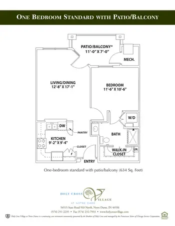 Floorplan of Holy Cross Village, Assisted Living, Nursing Home, Independent Living, CCRC, Notre Dame, IN 13