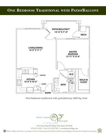 Floorplan of Holy Cross Village, Assisted Living, Nursing Home, Independent Living, CCRC, Notre Dame, IN 18