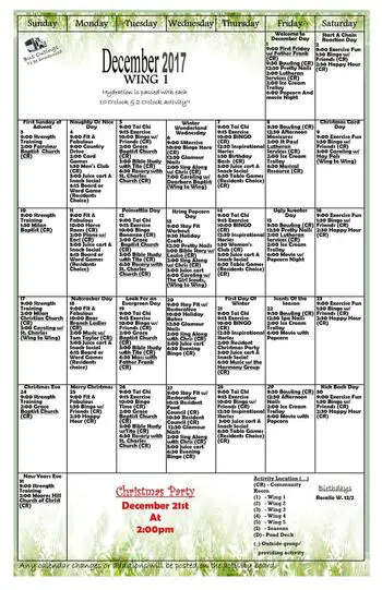 Activity Calendar of Ripley Crossing, Assisted Living, Nursing Home, Independent Living, CCRC, Milan, IN 5