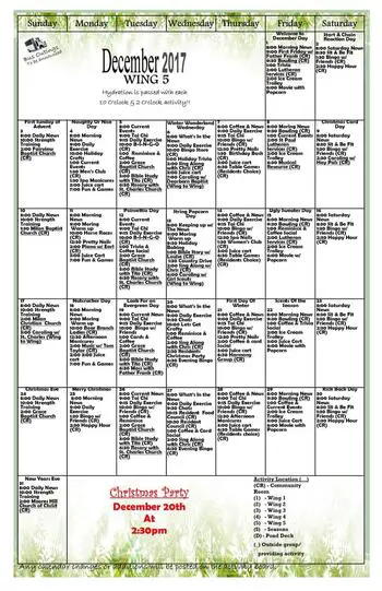Activity Calendar of Ripley Crossing, Assisted Living, Nursing Home, Independent Living, CCRC, Milan, IN 8