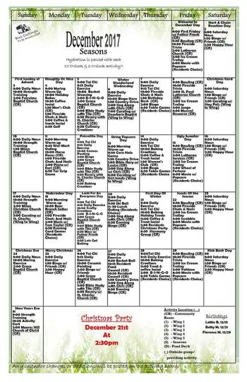 Activity Calendar of Ripley Crossing, Assisted Living, Nursing Home, Independent Living, CCRC, Milan, IN 9
