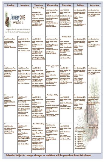 Activity Calendar of Ripley Crossing, Assisted Living, Nursing Home, Independent Living, CCRC, Milan, IN 10