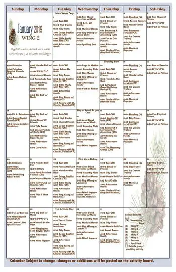Activity Calendar of Ripley Crossing, Assisted Living, Nursing Home, Independent Living, CCRC, Milan, IN 11