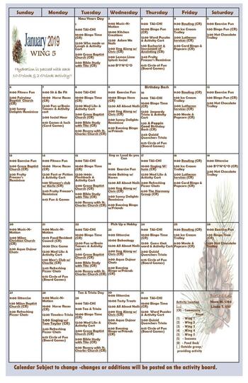Activity Calendar of Ripley Crossing, Assisted Living, Nursing Home, Independent Living, CCRC, Milan, IN 13