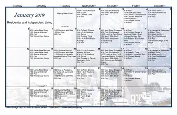 Activity Calendar of Swiss Village, Assisted Living, Nursing Home, Independent Living, CCRC, Berne, IN 6
