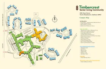 Campus Map of Timbercrest, Assisted Living, Nursing Home, Independent Living, CCRC, North Manchester, IN 2