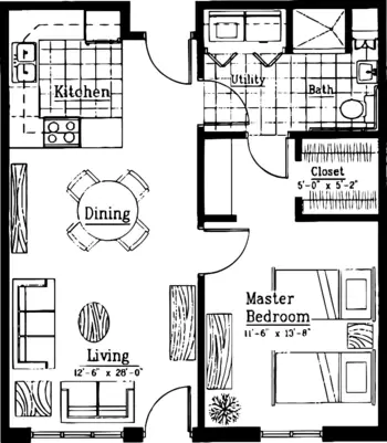 Floorplan of Adams Woodcrest, Assisted Living, Nursing Home, Independent Living, CCRC, Decatur, IN 8