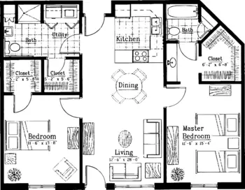 Floorplan of Adams Woodcrest, Assisted Living, Nursing Home, Independent Living, CCRC, Decatur, IN 10