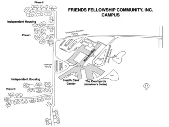 Campus Map of Friends Fellowship Community, Assisted Living, Nursing Home, Independent Living, CCRC, Richmond, IN 1