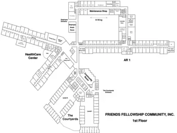 Campus Map of Friends Fellowship Community, Assisted Living, Nursing Home, Independent Living, CCRC, Richmond, IN 2