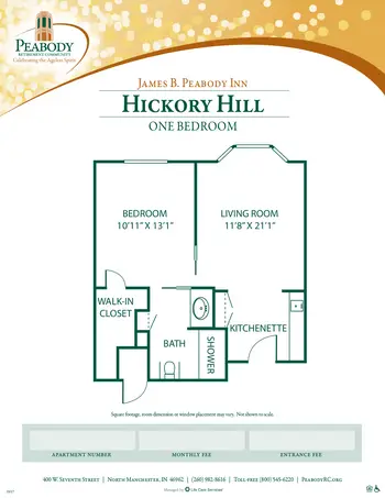 Floorplan of Peabody Retirement Community, Assisted Living, Nursing Home, Independent Living, CCRC, North Manchester, IN 10
