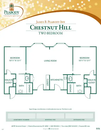Floorplan of Peabody Retirement Community, Assisted Living, Nursing Home, Independent Living, CCRC, North Manchester, IN 14
