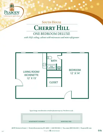 Floorplan of Peabody Retirement Community, Assisted Living, Nursing Home, Independent Living, CCRC, North Manchester, IN 18